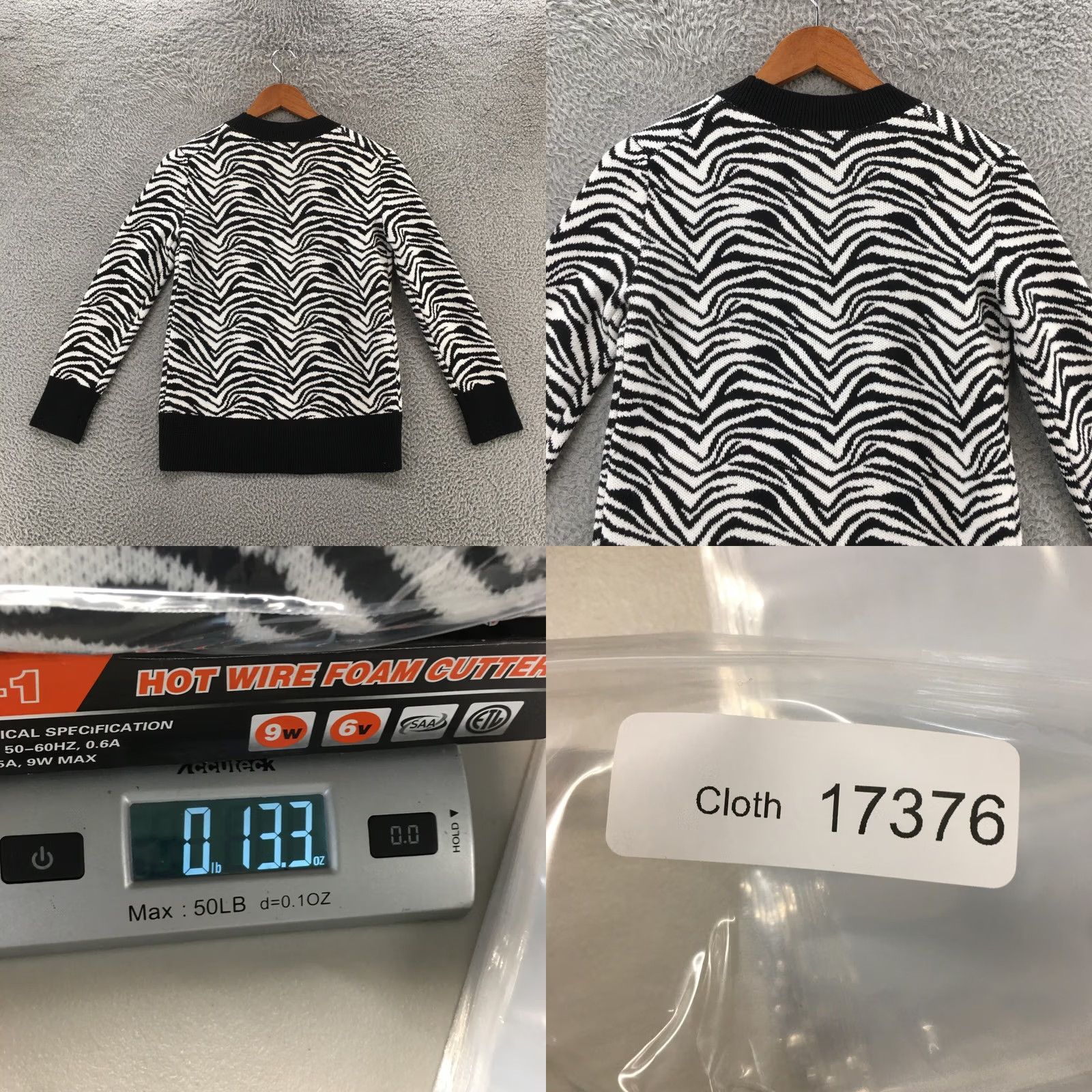 Banana Republic Banana Republic Zebra Sweater Womens XXS Black White Cotton Blend Pullover Knit Size XXS / US 00 / IT 34 - 8 Thumbnail