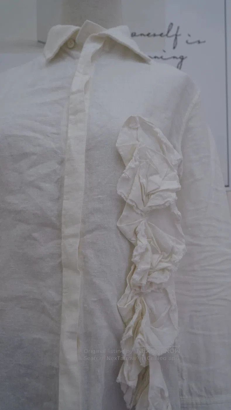 Yohji Yamamoto Yohji Yamamoto Y'S White Floral Shirt Size US M / EU 48-50 / 2 - 4 Thumbnail