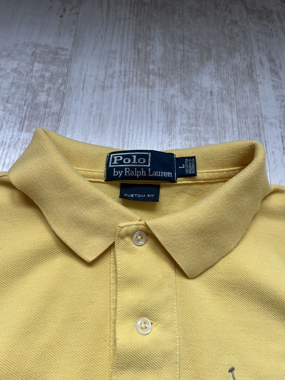 Polo Ralph Lauren × Vintage POLO RL Yellow Triple Pony Embroidered Polo T Shirt Y2K Hype Size US L / EU 52-54 / 3 - 6 Thumbnail