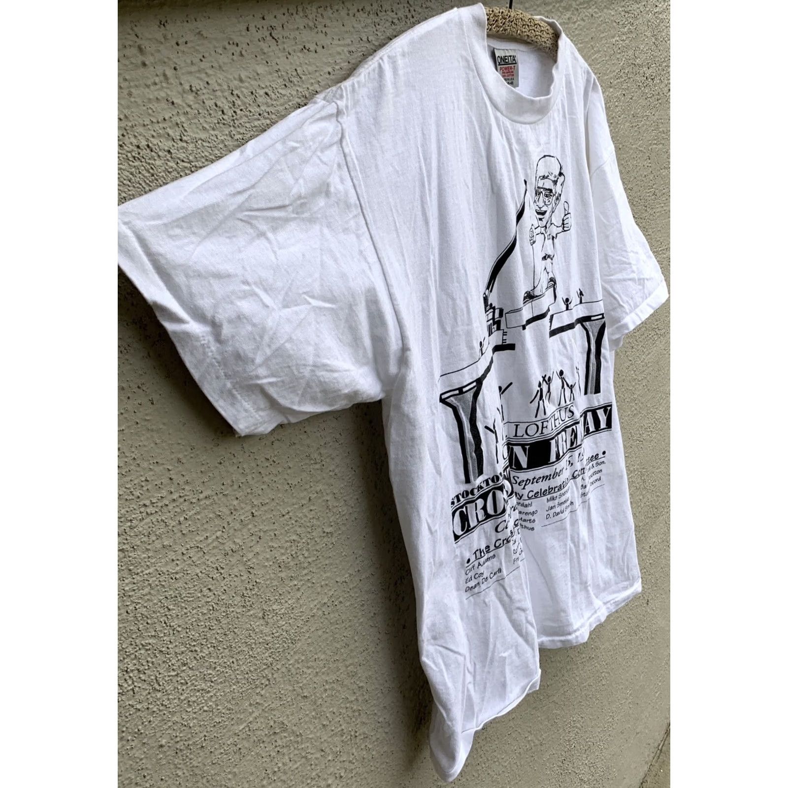 Vintage VINTAGE Oneita Shirt XL White 90s California Crosstown Freeway Celebration T Shirt Mens Size US XL / EU 56 / 4 - 7 Thumbnail