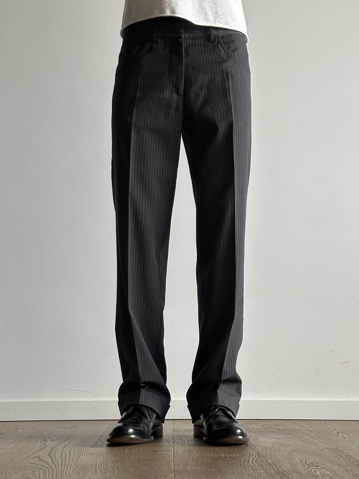 Prada Prada Early 2000’s 5 Pocket Striped Wool Pants Size US 32 / EU 48 - 1 Thumbnail