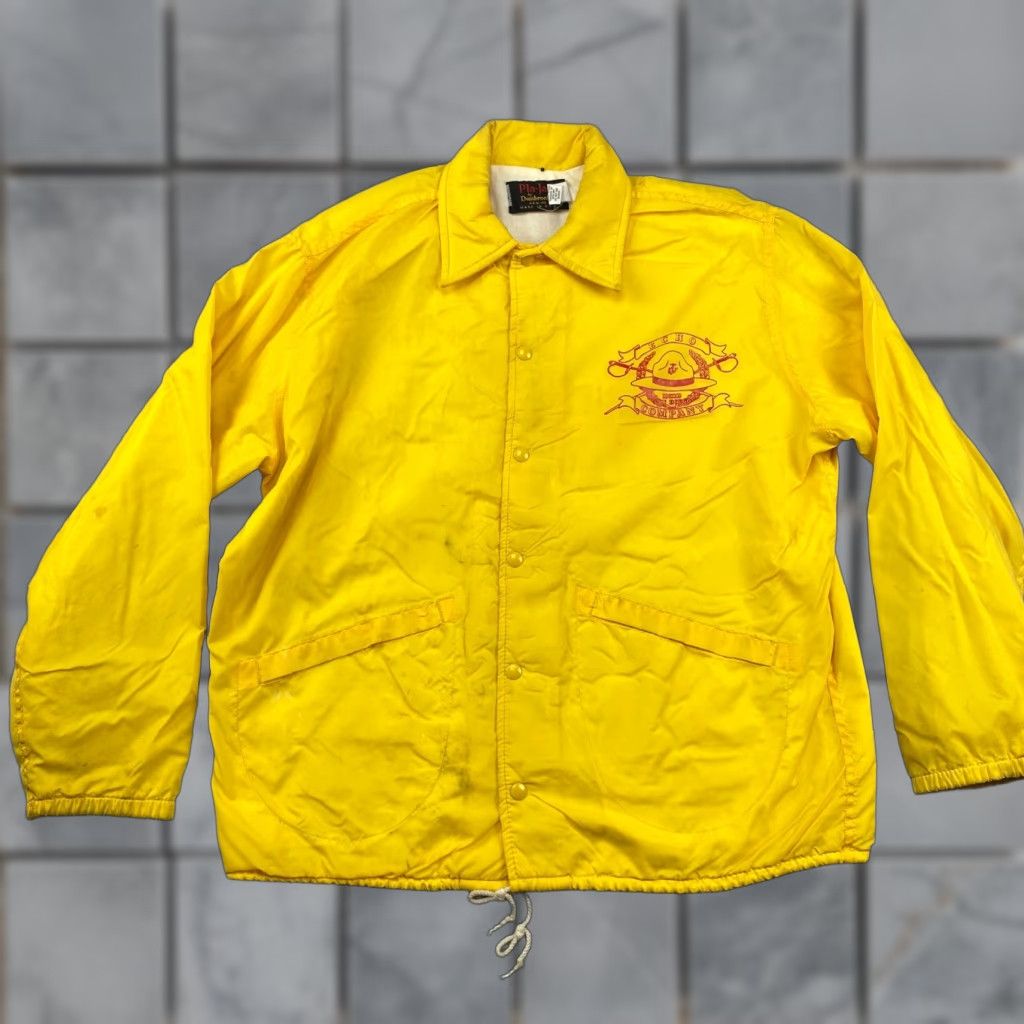 Dunbrooke VINTAGE Dunbrooke Jacket Mens L Yellow Nylon Snap Windbreaker All Seasons Pockets Logo Military Size US L / EU 52-54 / 3 - 1 Thumbnail