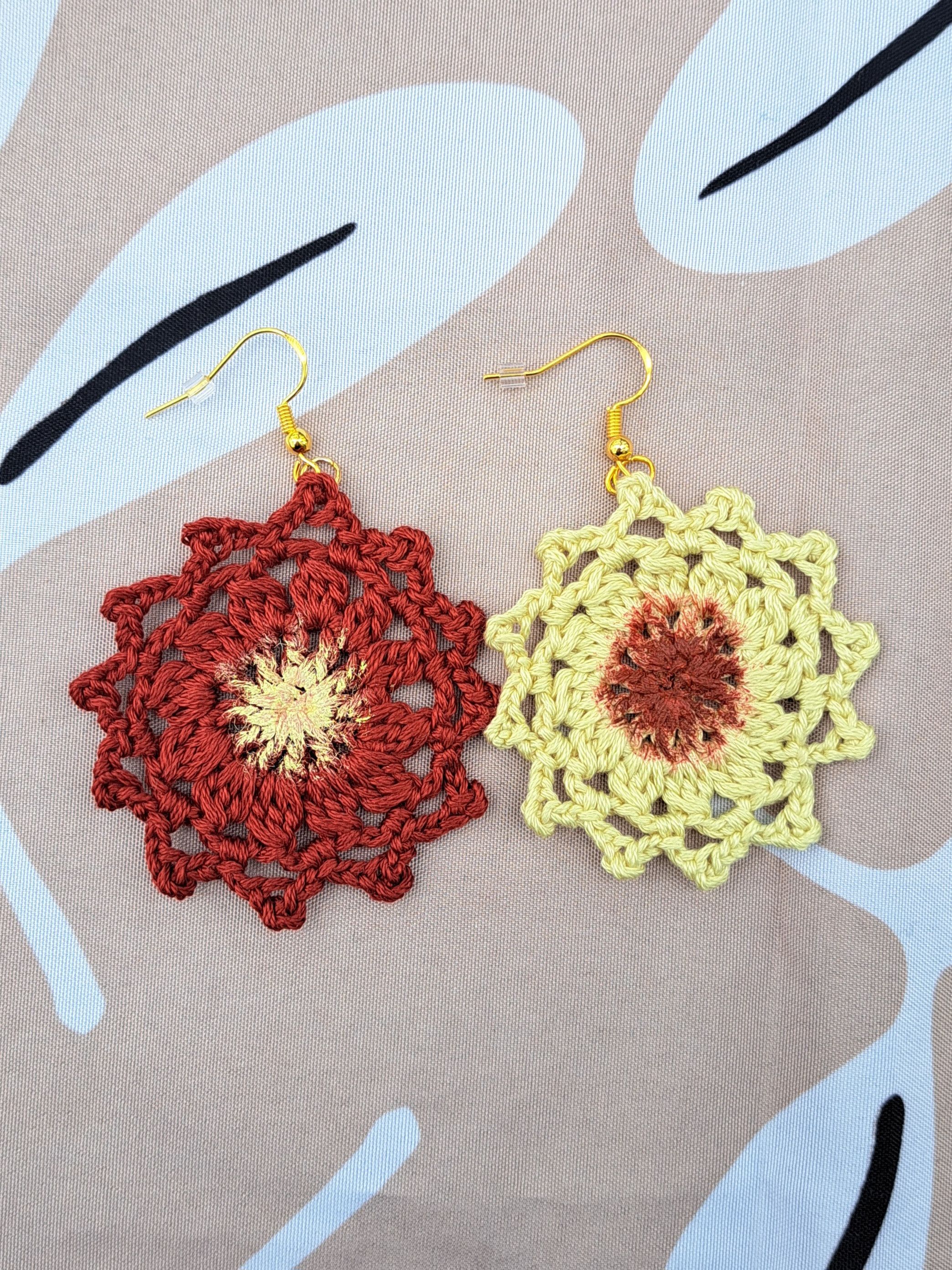 Handmade Crochet mandala earrings Size ONE SIZE - 1 Preview
