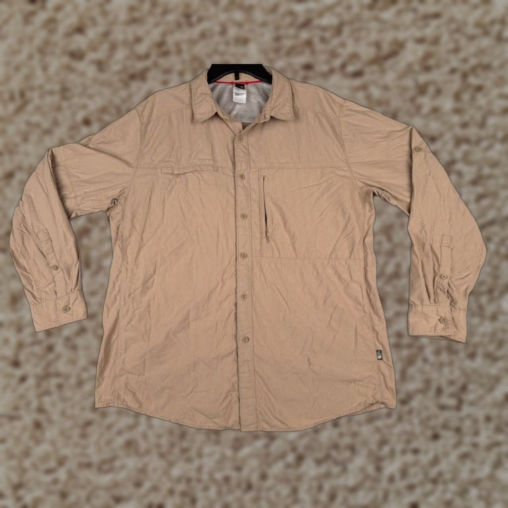 The North Face The North Face Button-Up Shirt Adult XL Brown Orange Striped Long Sleeve Casual Vacation Mens Size US XL / EU 56 / 4 - 1 Thumbnail