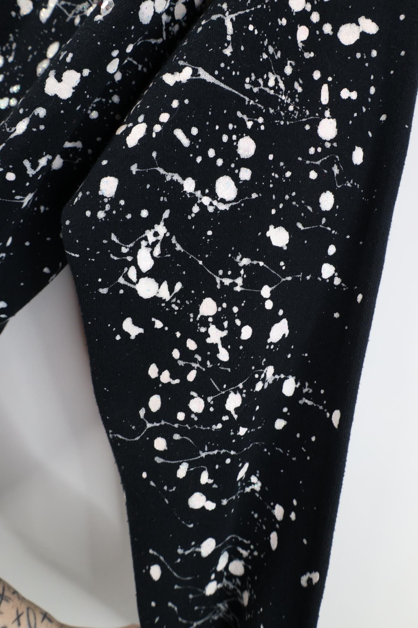 Vintage Vintage 90s Rhinestoned Snow Glitter Glue Sweatshirt USA Size XL / US 12-14 / IT 48-50 - 10 Thumbnail