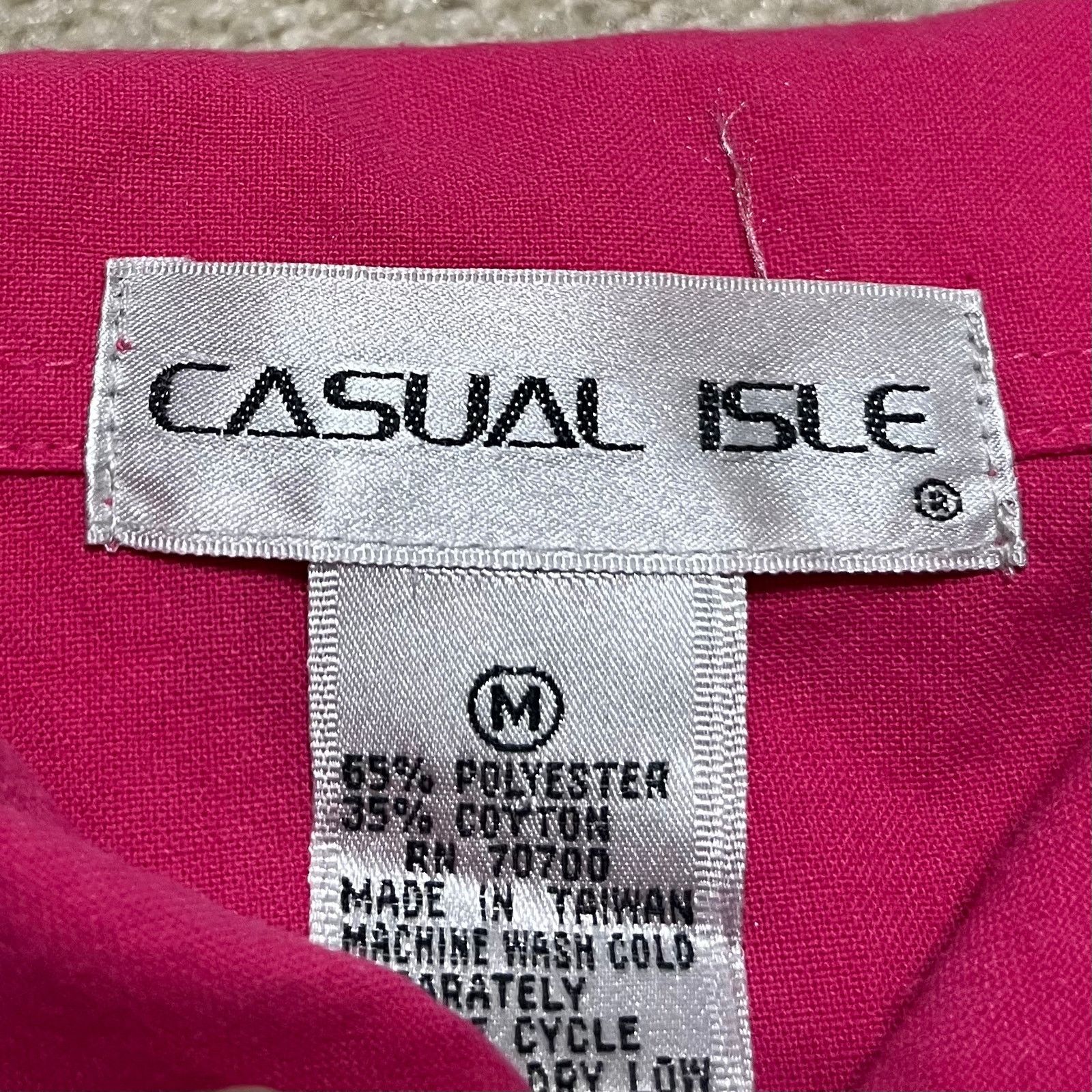 Other Casual Isle Colorblock Polo Sweatshirt Magenta Purple Floral Size M / US 6-8 / IT 42-44 - 3 Thumbnail