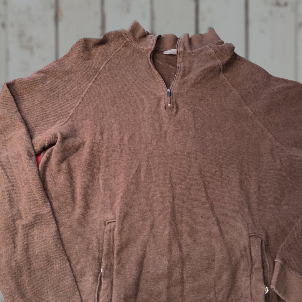 Carhartt VINTAGE? No, not vintage; just CARHARTT BROWN Thermal Knit SHIRT Quarter Zip Long Sleeves Pocket LARGE Mens Lg Size US L / EU 52-54 / 3 - 1 Thumbnail