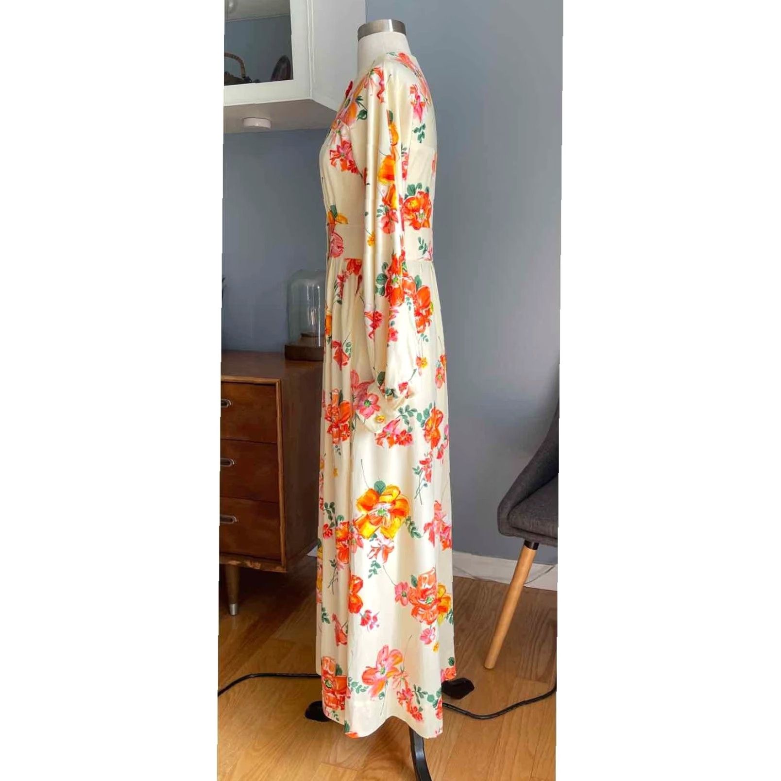 Vintage VINTAGE 70’s Merry Mary Fabric Floral Long Maxi Dress Cottagecore Prairie M Dress Size M / US 6-8 / IT 42-44 - 3 Thumbnail