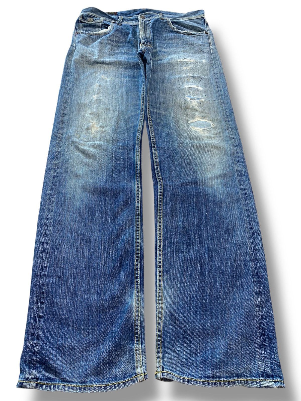 Japanese Brand Japanese Brand Faded Wash Patches Straight Leg Style Jeans Size US 34 / EU 50 - 1 Thumbnail