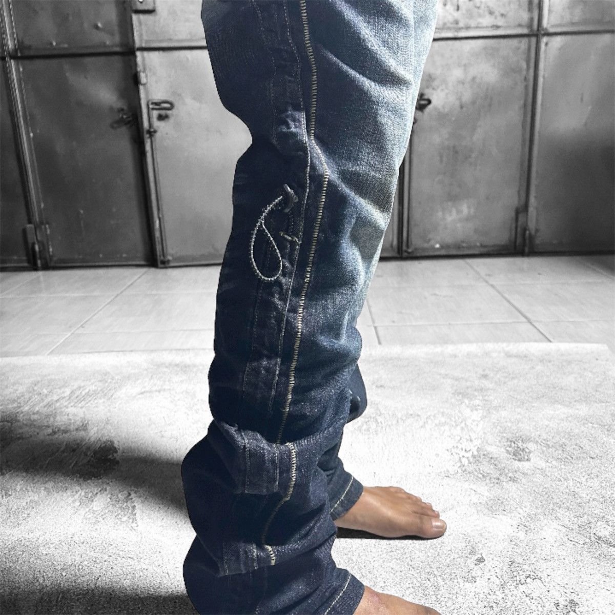 Japanese Brand Vintage Pants Denim PPFM DESTRUCT Strect Material Size US 35 - 6 Thumbnail