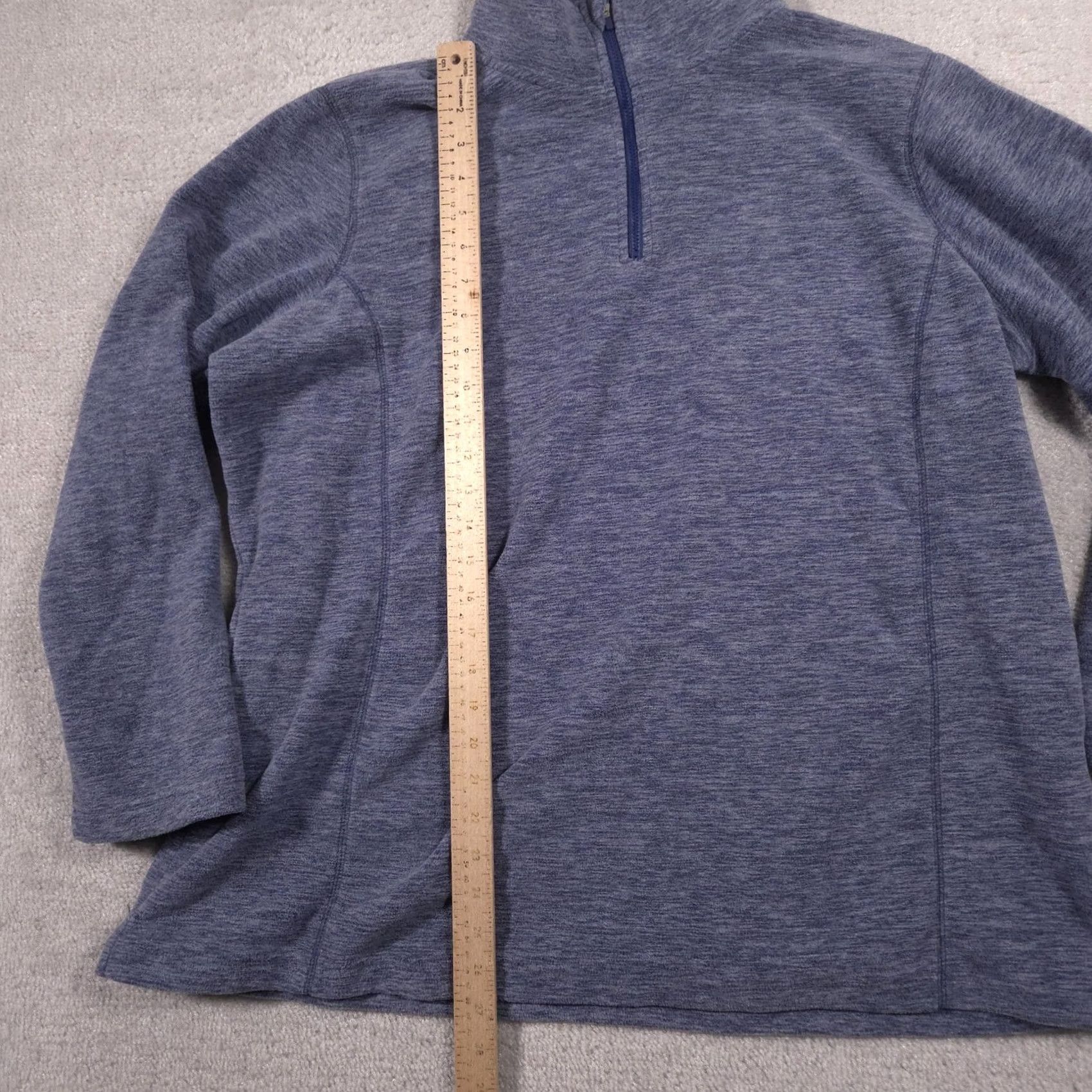 Vintage Woman Within Sweater Plus 18/20 Blue Fleece 1/4 Zip Mock Neck Pullover Shirt Womens Long Sleeve Raglan Knit Casual Winter Vintage: No? Size XXL / US 16-18 / IT 52-54 - 7 Thumbnail