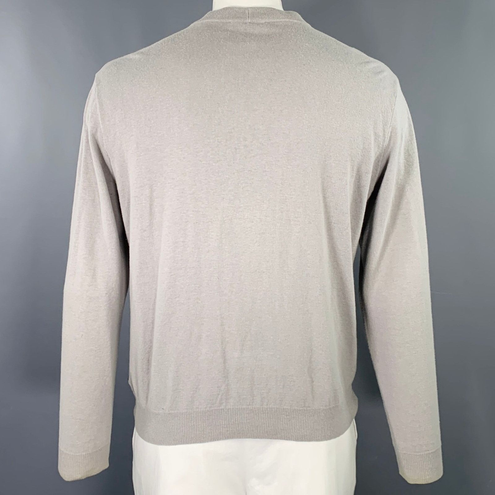 Versace Size XL Grey Black Graffiti Cotton Linen Knit Cardigan Size US XL / EU 56 / 4 - 4 Thumbnail