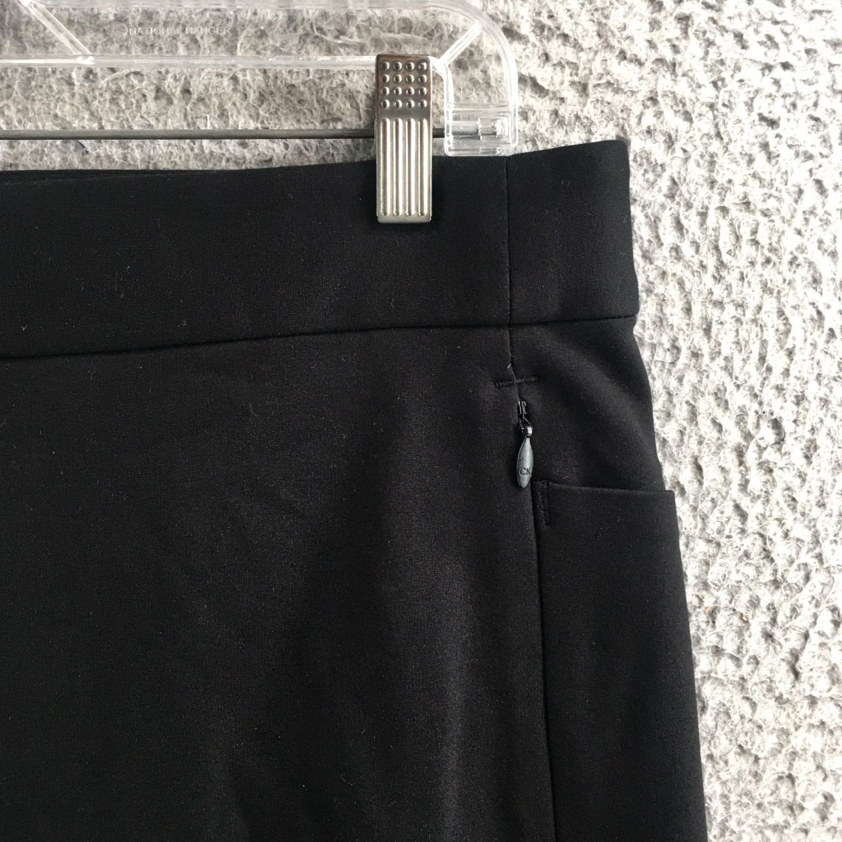 Calvin Klein Calvin Klein Pants Womens 12 Black Hi-Rise Flat Front Zip Pocket Ankle Trouser Size 34" / US 12 / IT 48 - 4 Thumbnail