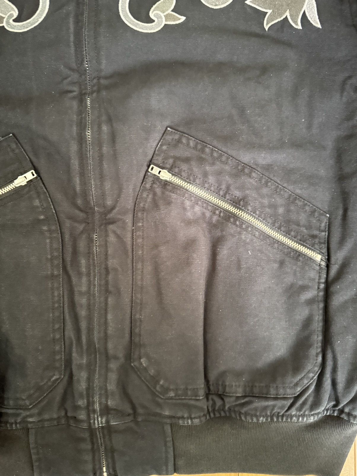 Palace Washed Black Floral Canvas Bomber Jacket Size US L / EU 52-54 / 3 - 3 Thumbnail