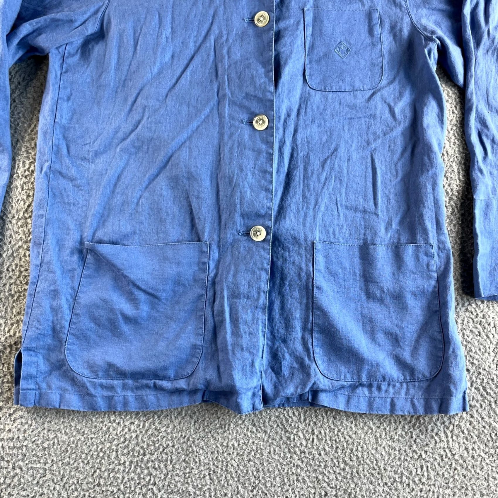 Ralph Lauren Lauren Ralph Lauren Shirt Womens L Blue Jacket Large Linen Shacket Casual Comfort Size L / US 10 / IT 46 - 5 Thumbnail