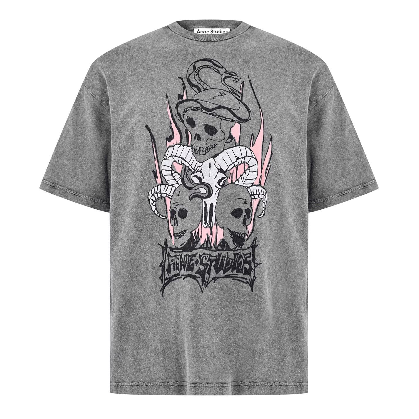Acne Studios o1g2r1mq0825 Skull T-Shirt in Grey Size US XS / EU 42 / 0 - 1 Thumbnail