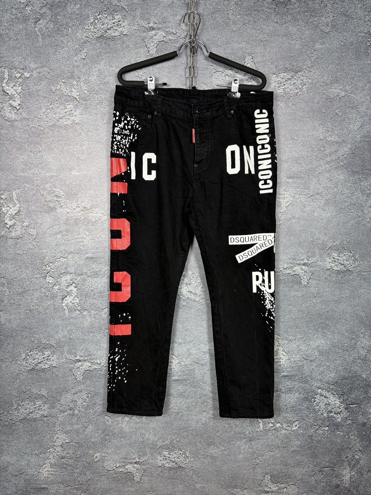 Dsquared2 Dsquared2 Icon Logo Graphic Print Black Denim Jeans Size 35 Size US 34 / EU 50 - 1 Thumbnail