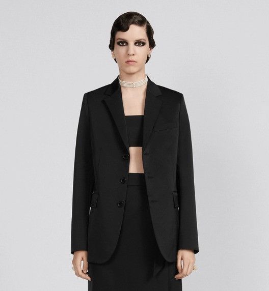 Dior o1w1db10824 Wool & Silk Blazer in Black Size XS / US 0-2 / IT 36-38 - 4 Thumbnail