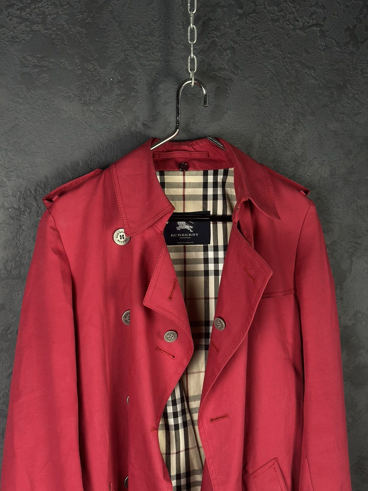 Burberry × Vintage Womens Burberry Vintage Trench Coat Jacket Wool Lining Size M / US 6-8 / IT 42-44 - 8 Thumbnail