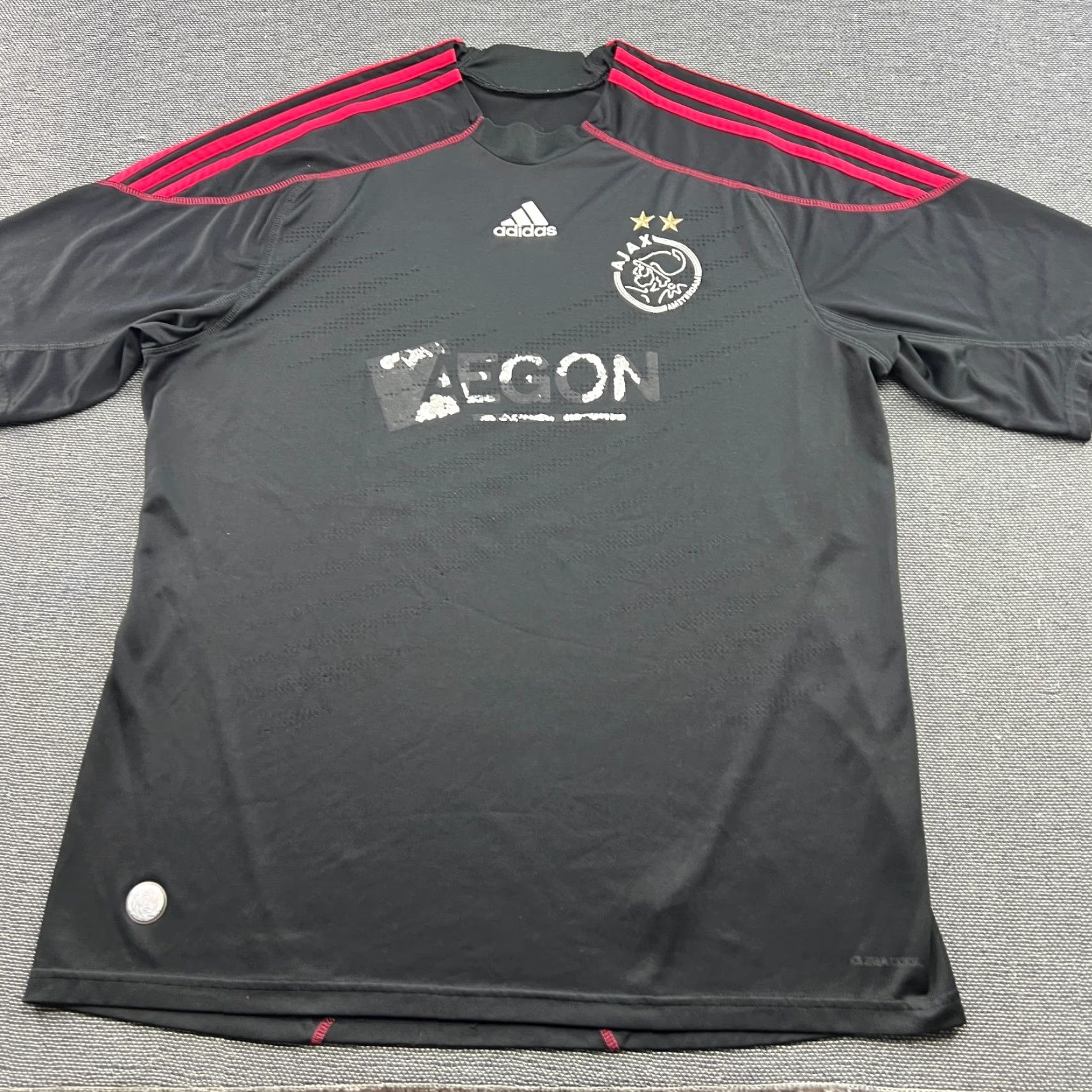 Adidas adidas Ajax Amsterdam 2009 2010 Away Demy de Zeeuw Football Jersey Mens L Black Short Sleeve Round Neck Athletic Jersey Mens Boys? Size US L / EU 52-54 / 3 - 3 Thumbnail
