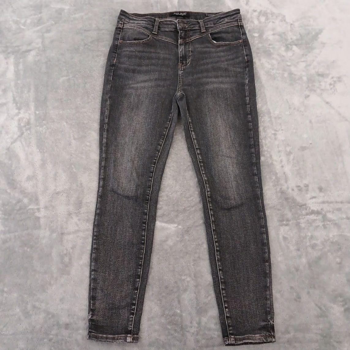 Vintage Judy Blue Jeans Ankle Womens Size 11 Black Skinny High Rise Stretch 30x27 Regular Denim Size 32" / US 10 / IT 46 - 2 Thumbnail
