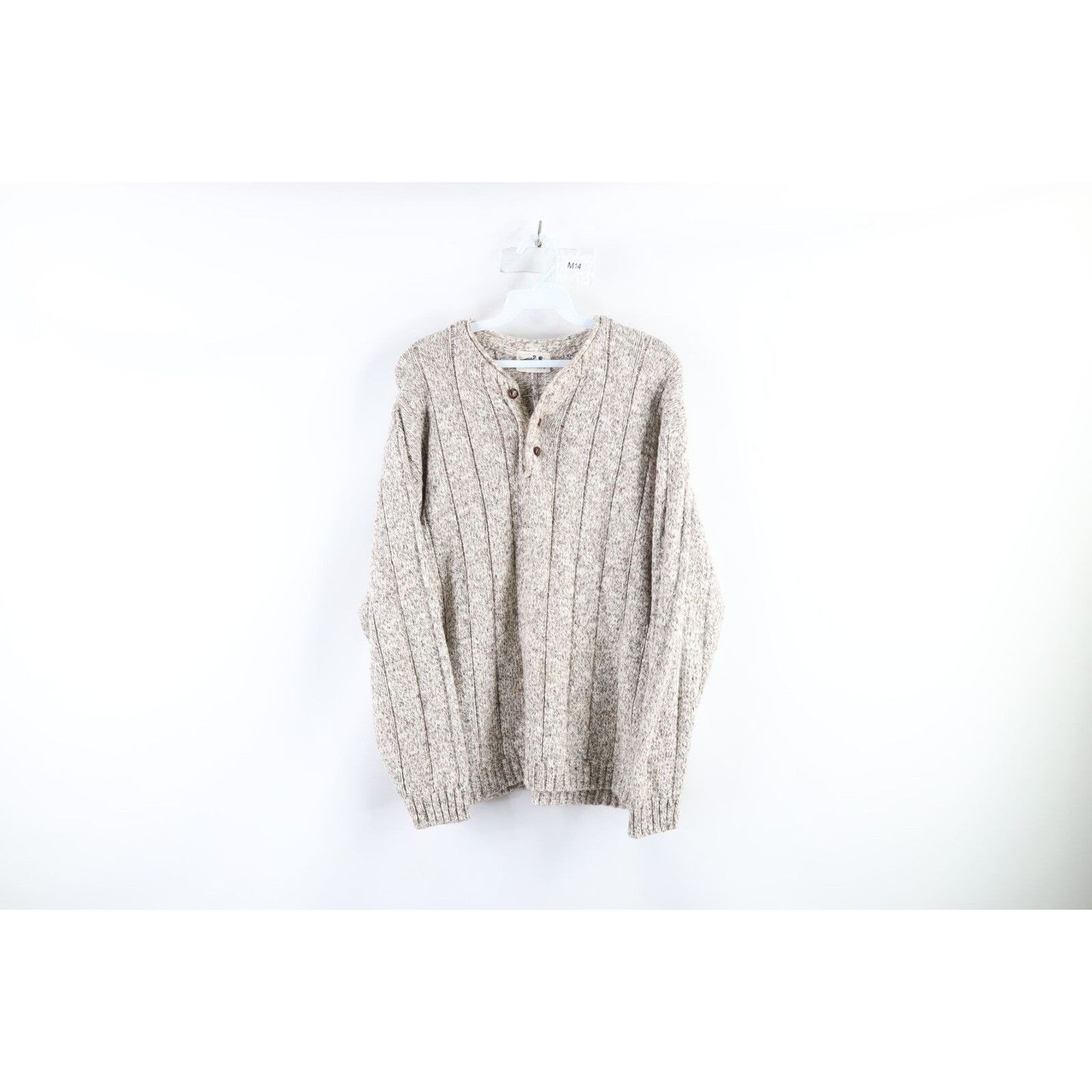 Vintage Vintage 90s Streetwear Wool Blend Knit Henley Sweater Size L / US 10 / IT 46 - 1 Thumbnail