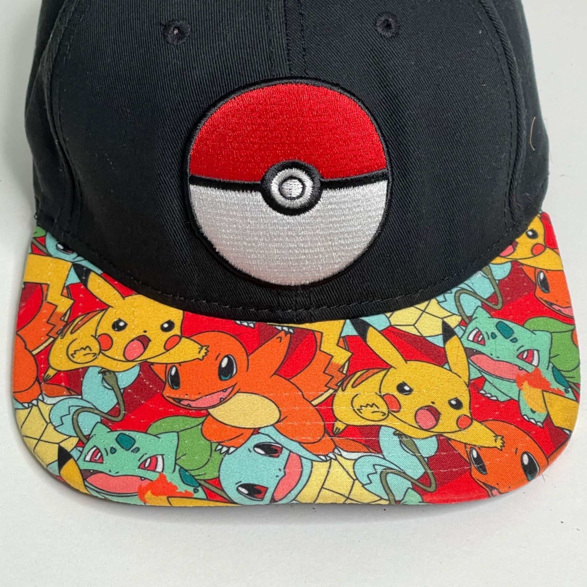 Pokemon Pokeball Cap Pokemon Hat Embroidered Poke Ball Printed Bill Size ONE SIZE - 6 Thumbnail