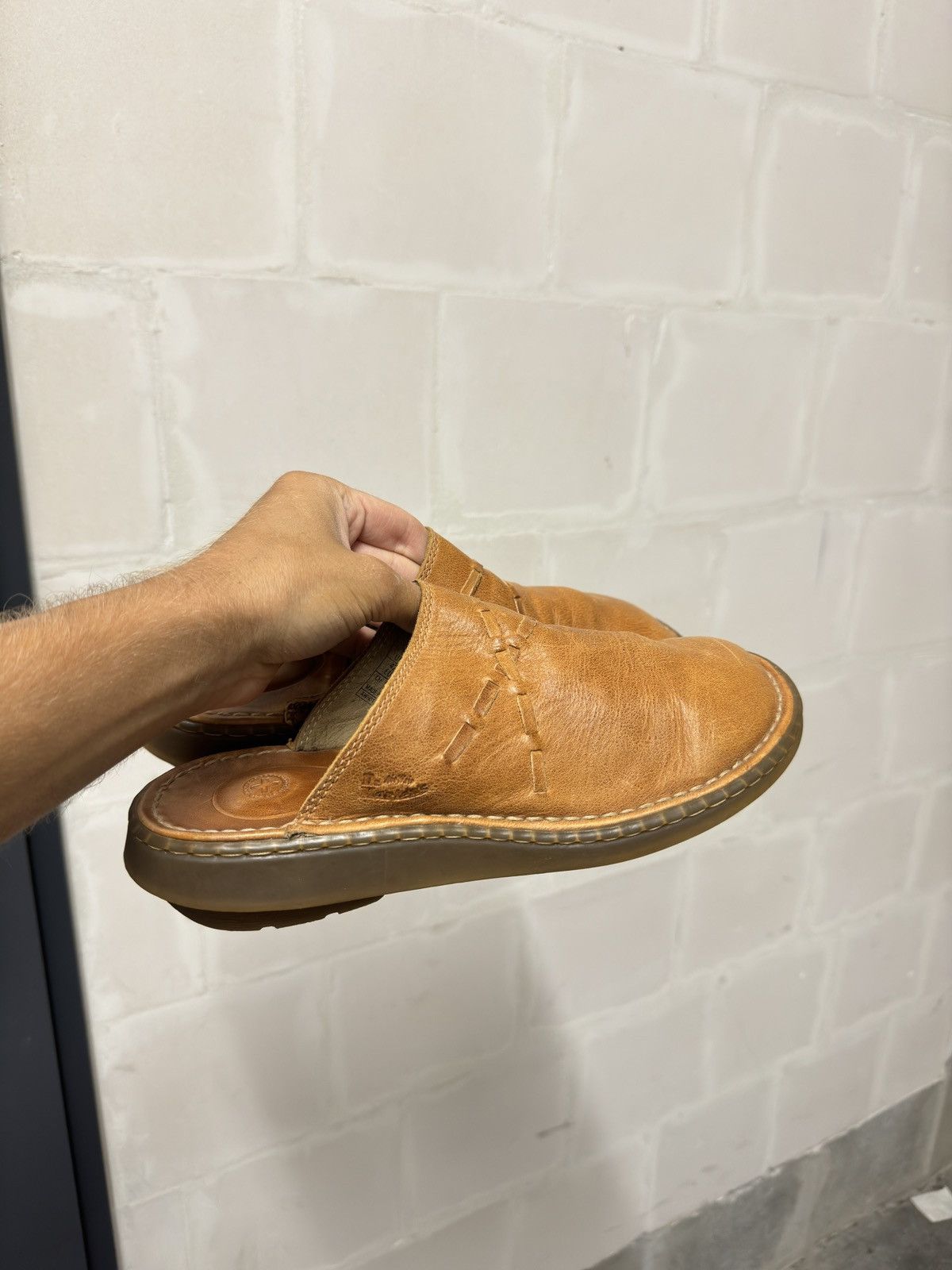 Dr Martens Brown leather sandals slip on rare avant garde