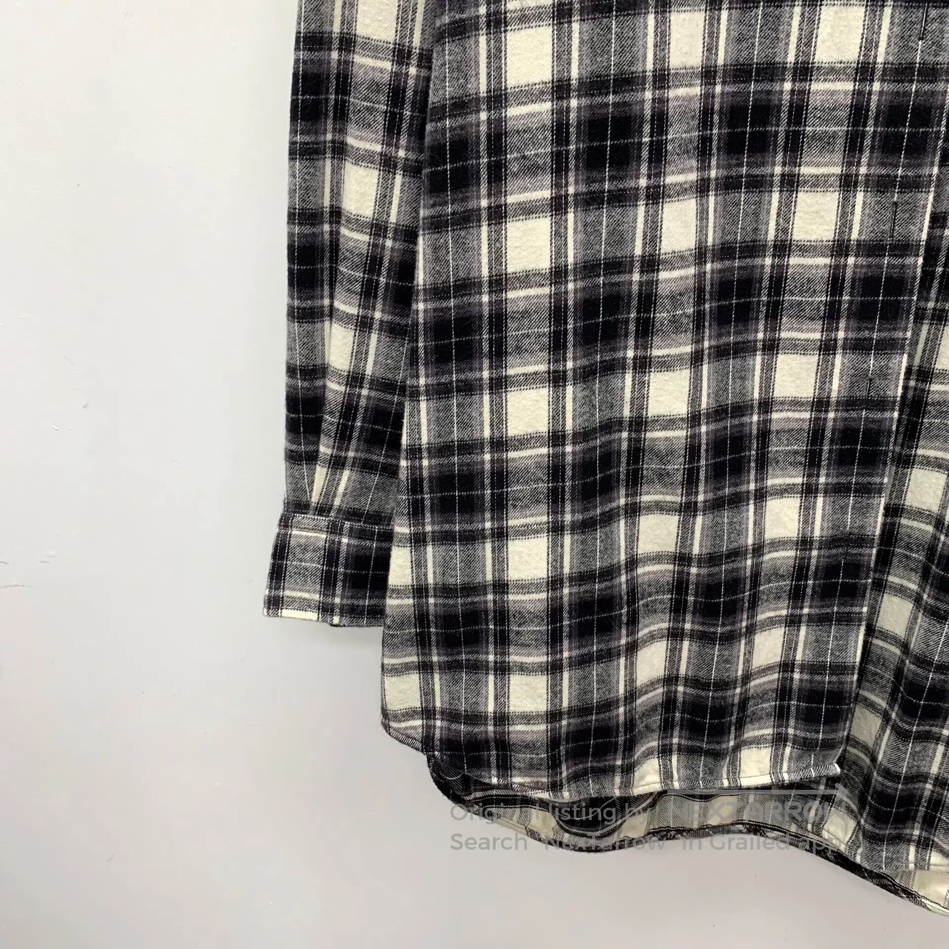 Balenciaga Balenciaga Black checkered cotton lapel long sleeve shirt| Size XS / US 0-2 / IT 36-38 - 4 Thumbnail