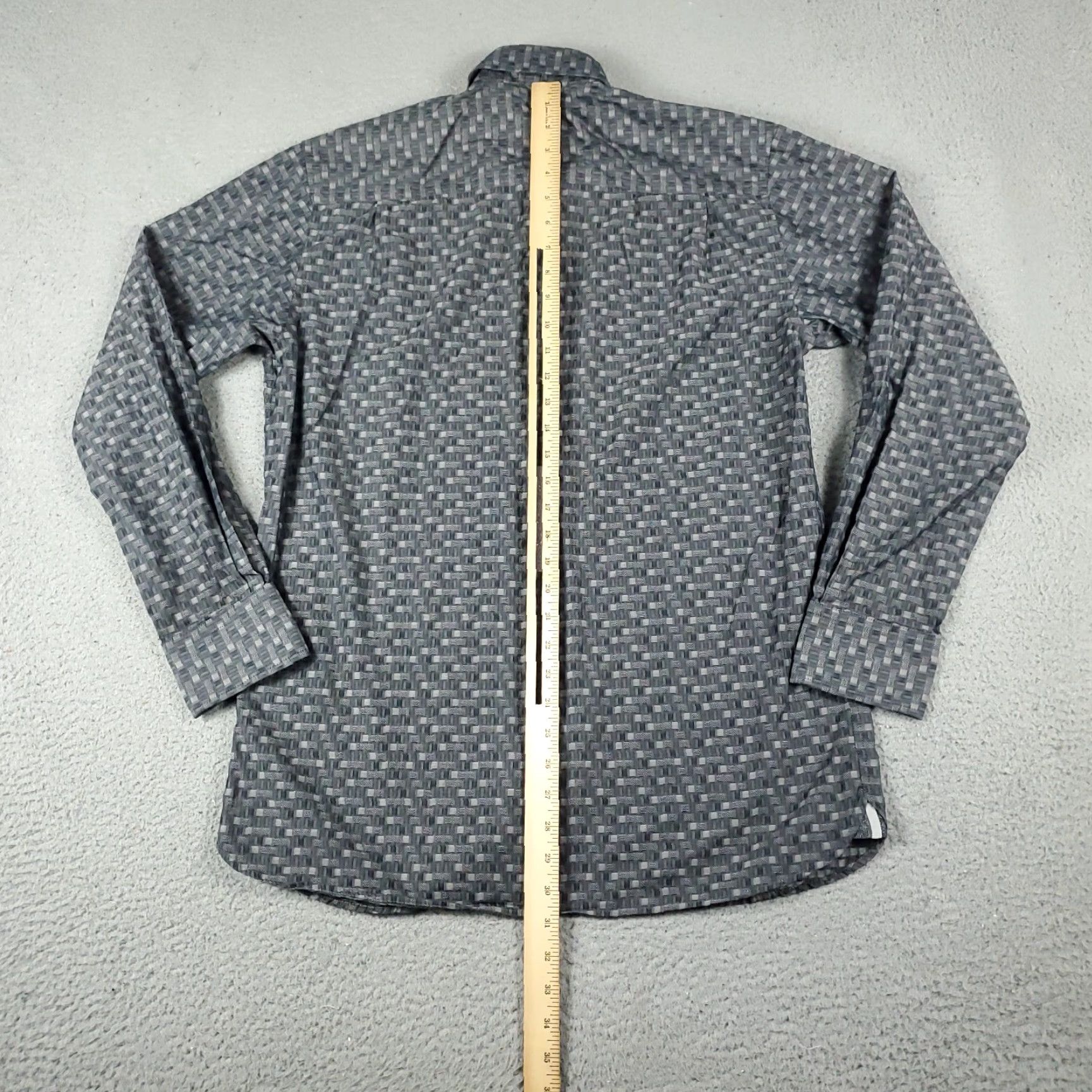 Luchiano Visconti LUCHIANO VISCONTI Button-Up Shirt Men's Medium Gray Geometric Casual Long Sleeve Modern Size US M / EU 48-50 / 2 - 6 Thumbnail