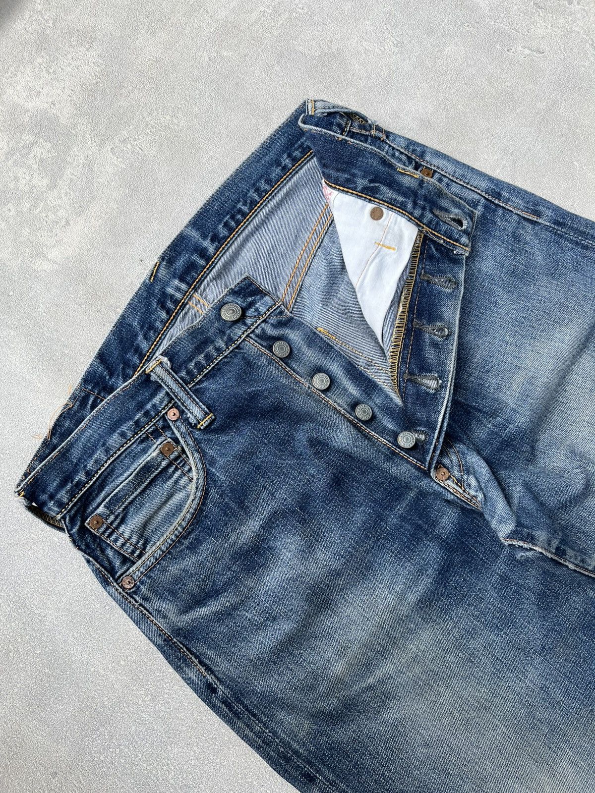 Evisu VINTAGE EVISU SELVEDGE JEANS WHITE SEAGULLS YAMANE JAPAN Size US 32 / EU 48 - 3 Thumbnail