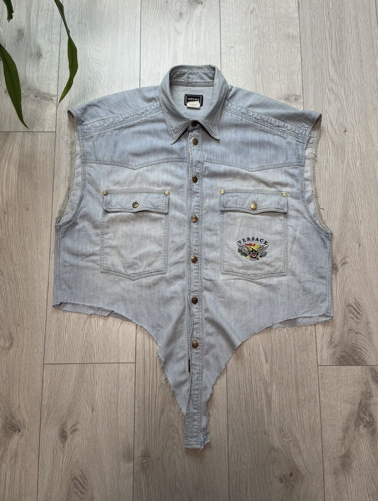 Versace × Vintage Versace custom Jeans Shirt Vintage Unique Size US L / EU 52-54 / 3 - 5 Thumbnail