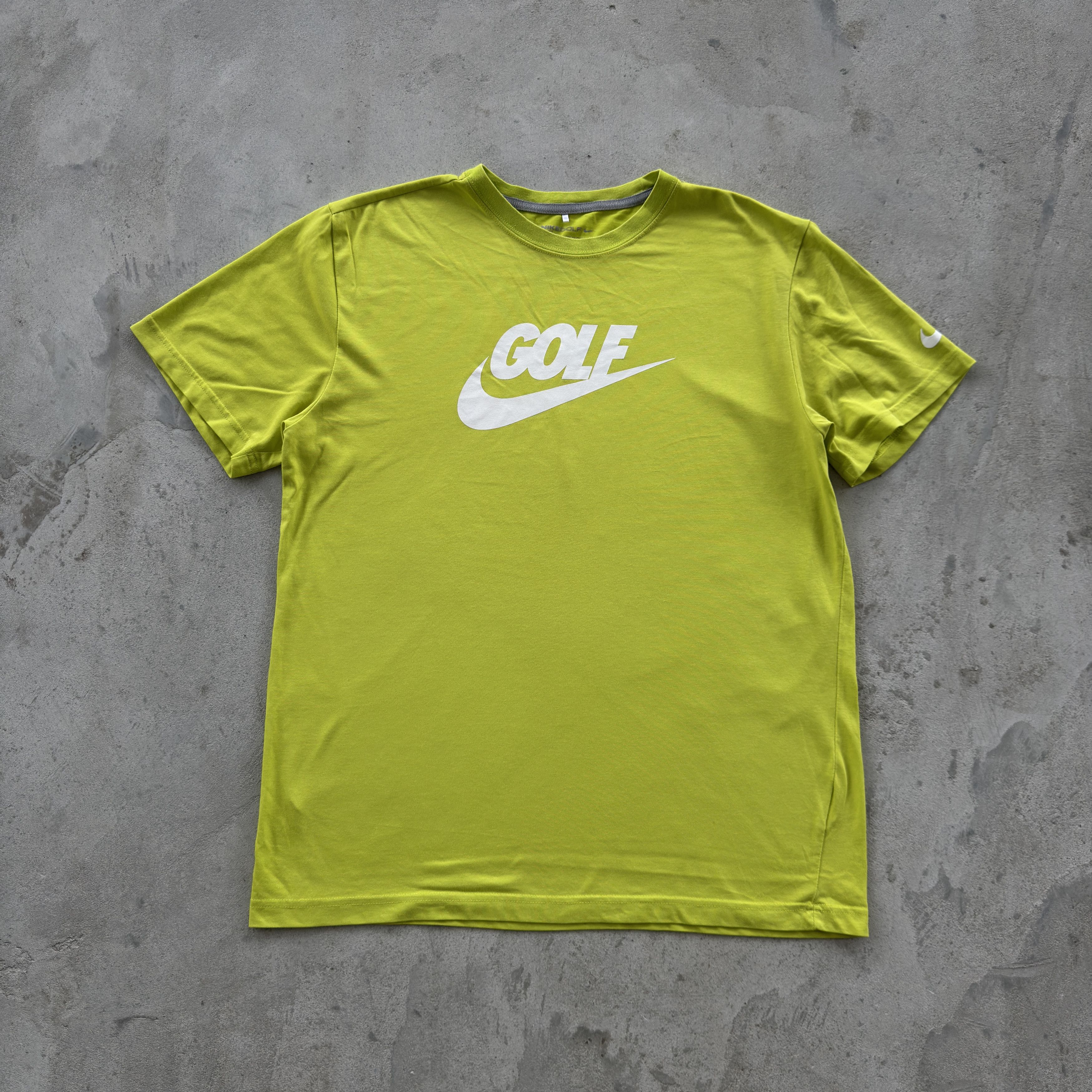 Nike Nike Golf Dri Fit Lime Green Big Swoosh Logo T Shirt Size US L / EU 52-54 / 3 - 1 Thumbnail