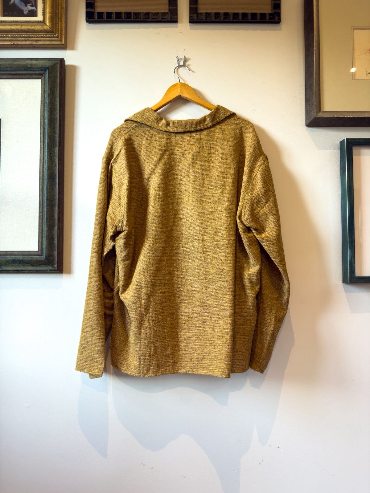 Kartik Research Kartik Research Khaki Open Placket Polo in Mustard Size US XL / EU 56 / 4 - 2 Thumbnail
