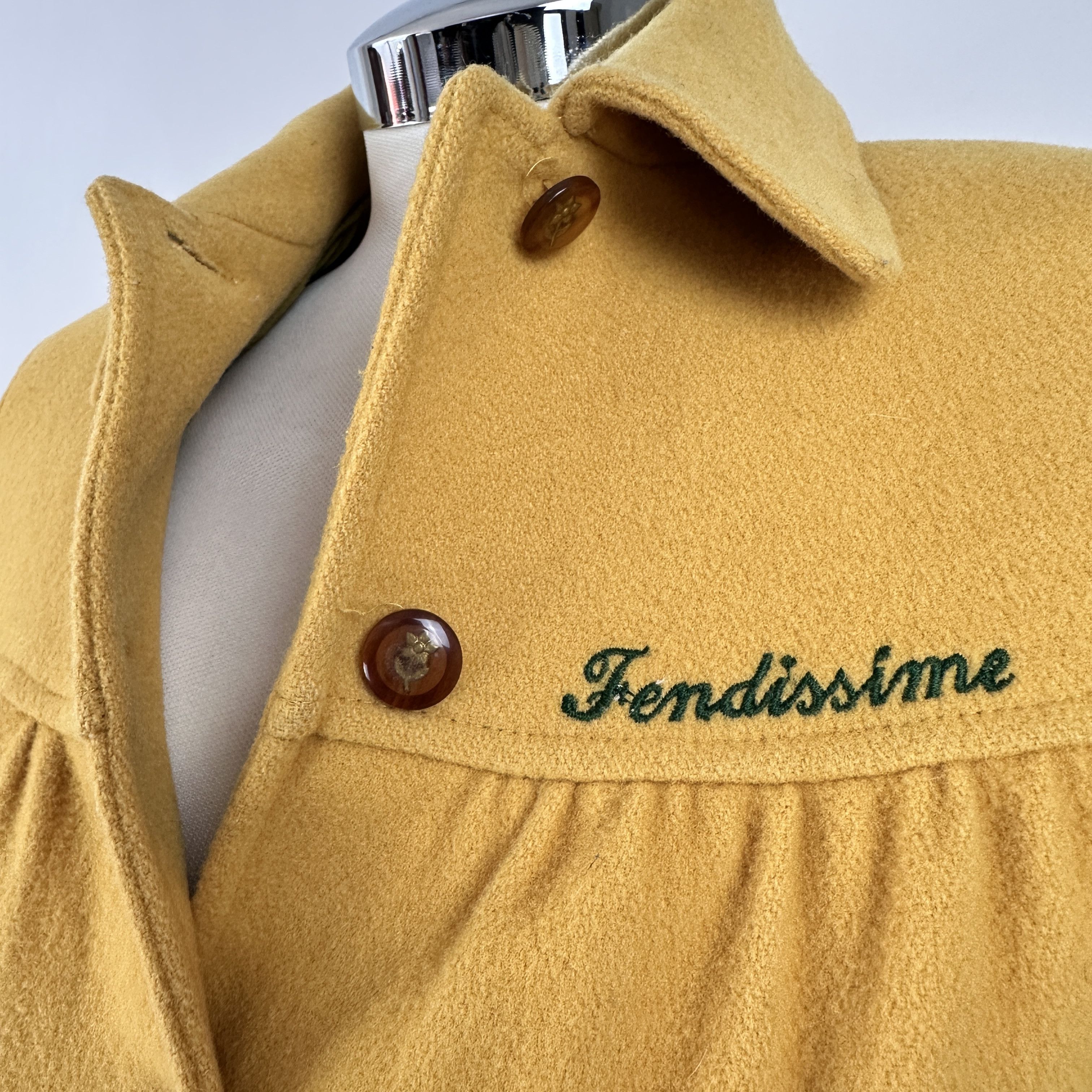 Fendi Cappottino FENDISSIME Lana Giallo – 40 IT Size S / US 4 / IT 40 - 4 Thumbnail