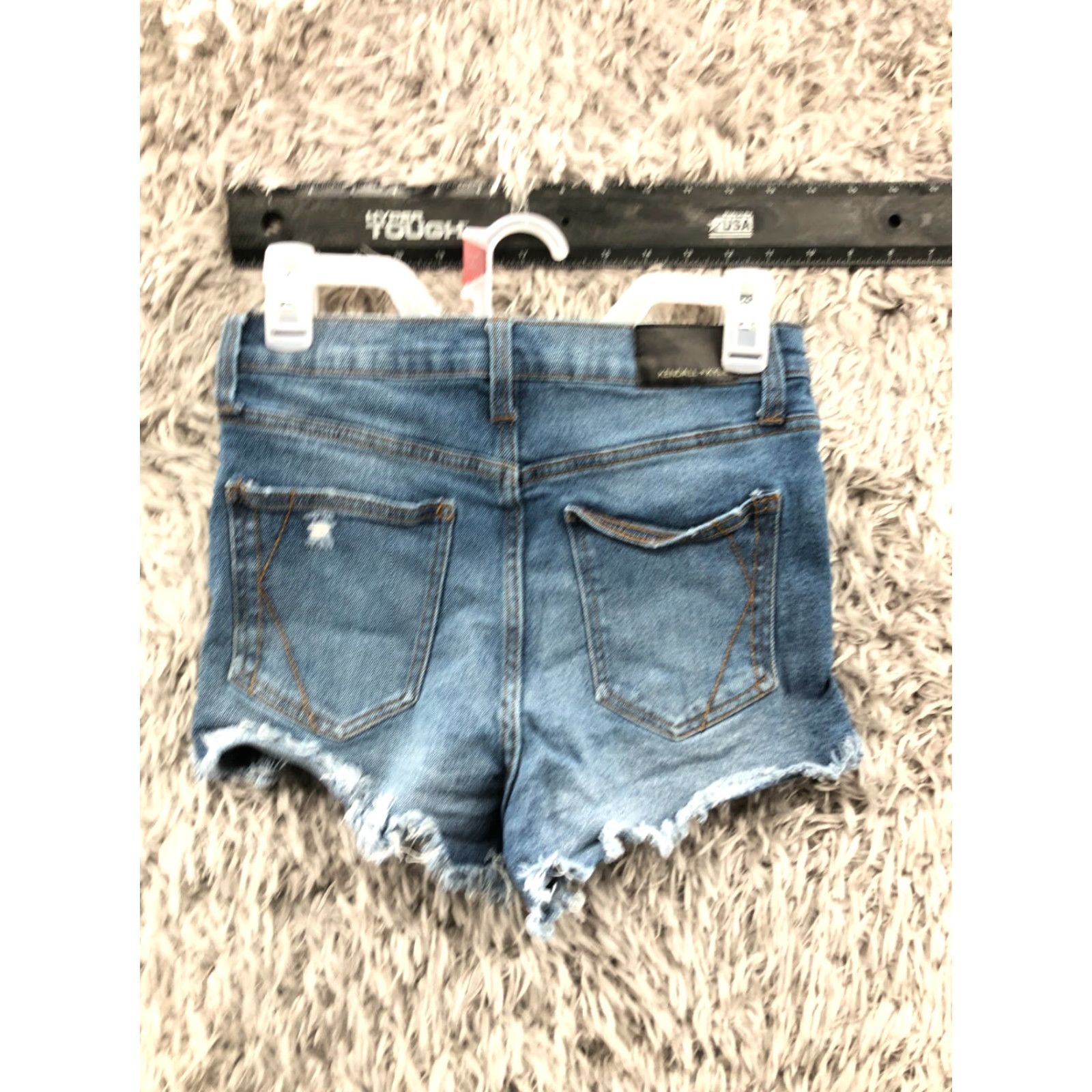 Vintage Kendall And Kylie Drifter High Rise Shorts Juniors Size 5 Dark Wash Blue Denim Jeans Boys? Size 27" / US 4 / IT 40 - 4 Thumbnail