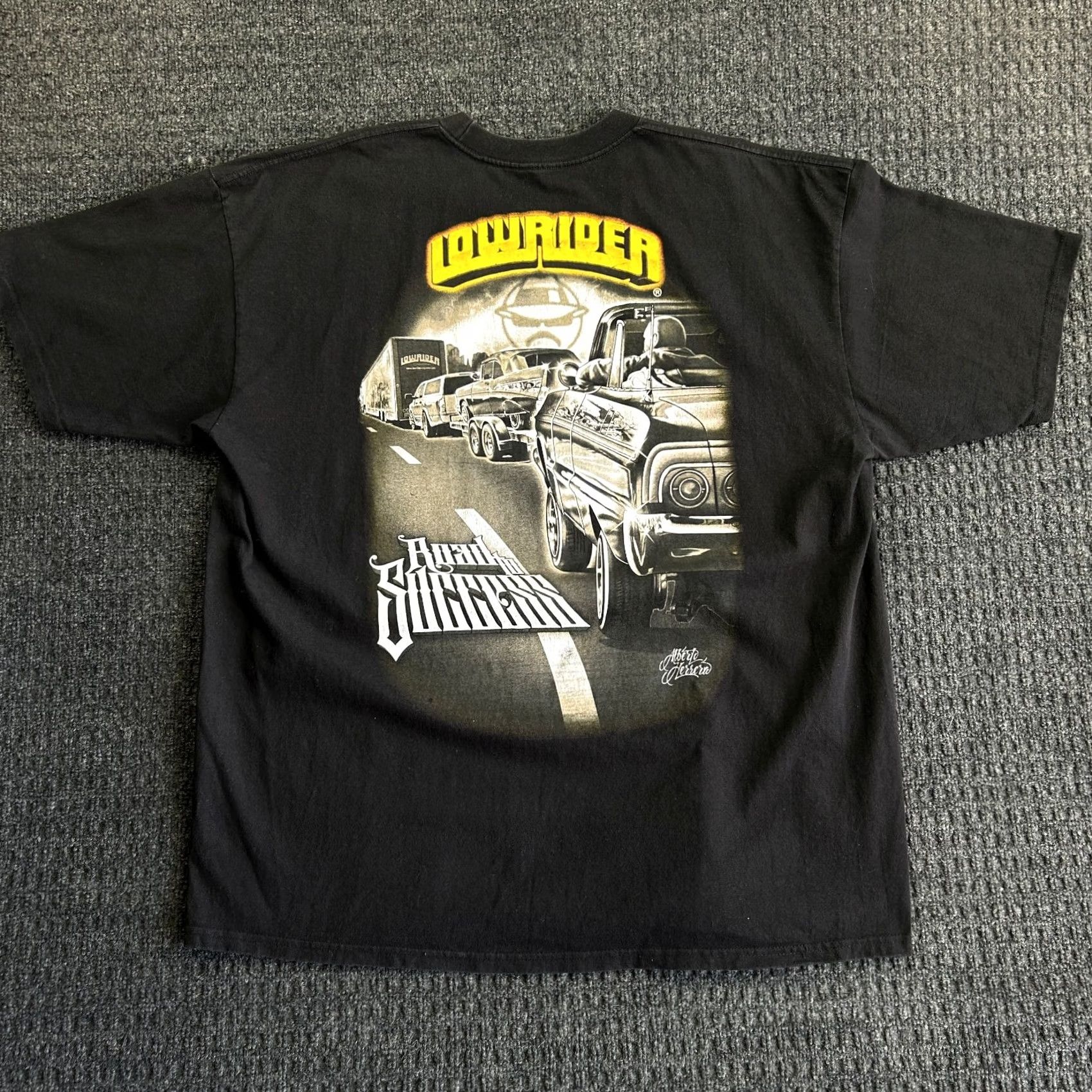 Vintage VINTAGE Lowrider T Shirt Black 3XL Road to Success Graphic Shirt Mens 3XL Black Lowrider Magazine California Cars USA Alberto Herrera Size US XXL / EU 58 / 5 - 3 Thumbnail