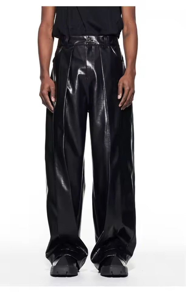 Other Casual Streetwear Gothic PU Leather Straight Pants Trousers Size US 34 / EU 50 - 1 Thumbnail