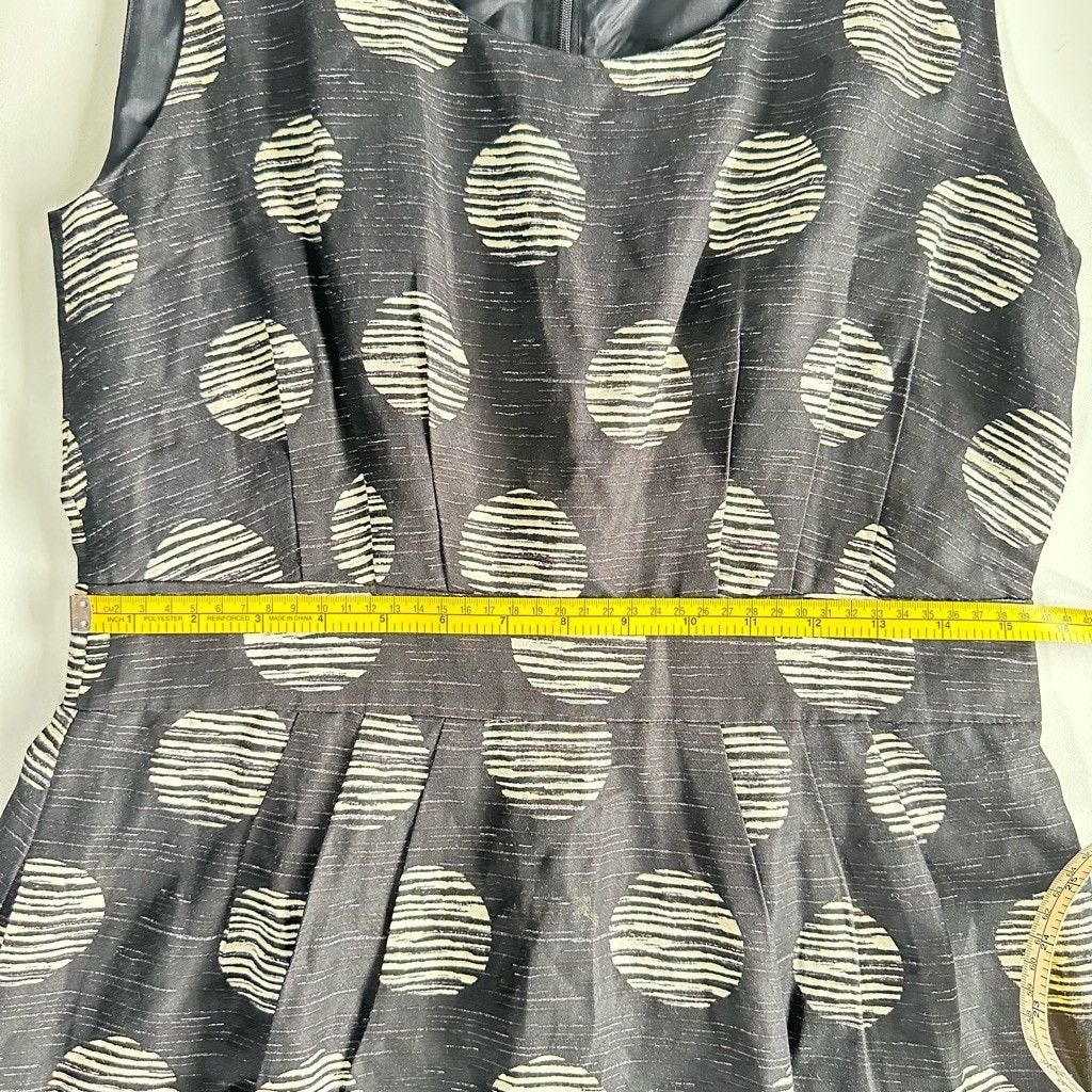 Banana Republic Banana Republic Tan Polka Dot Black Linen Fit Flare Dress 10 Size L / US 10 / IT 46 - 11 Thumbnail