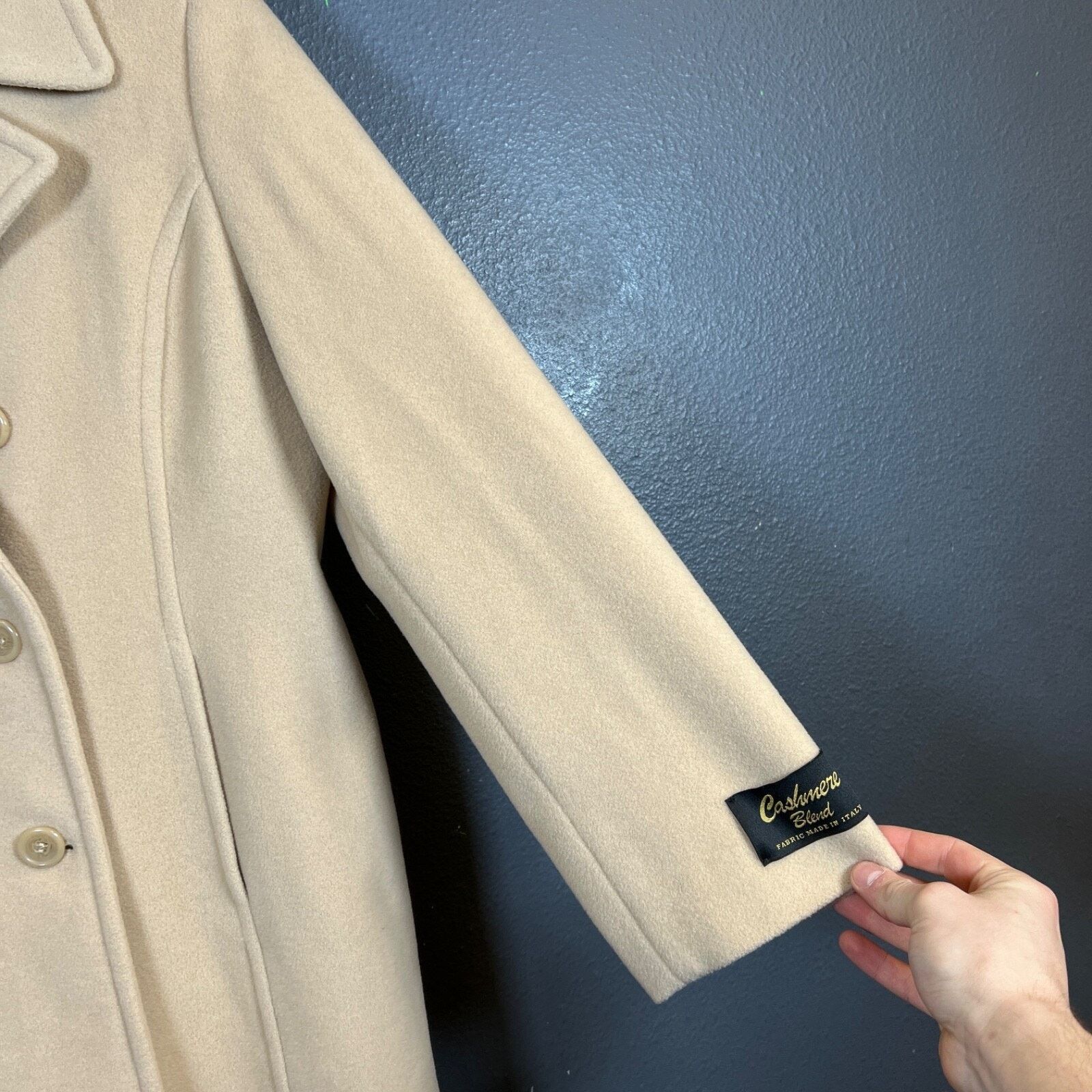 Vintage Marvin Richards L women’s beige wool coat trench jacket New Size L / US 10 / IT 46 - 4 Thumbnail