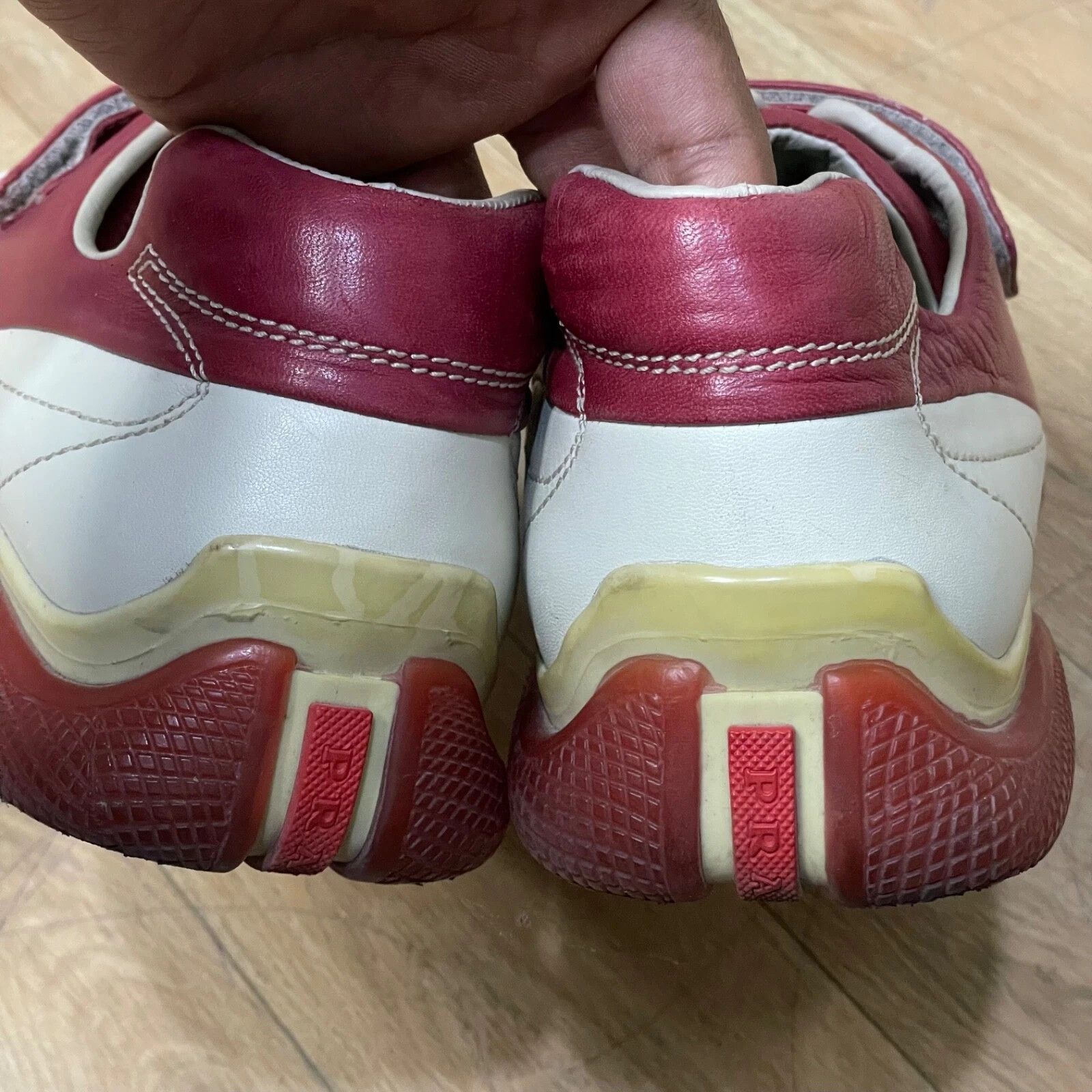 Prada PRADA Linea Rossa Shoes Leather Sneakers Low Top made italy Size US 10 / EU 43 - 11 Thumbnail