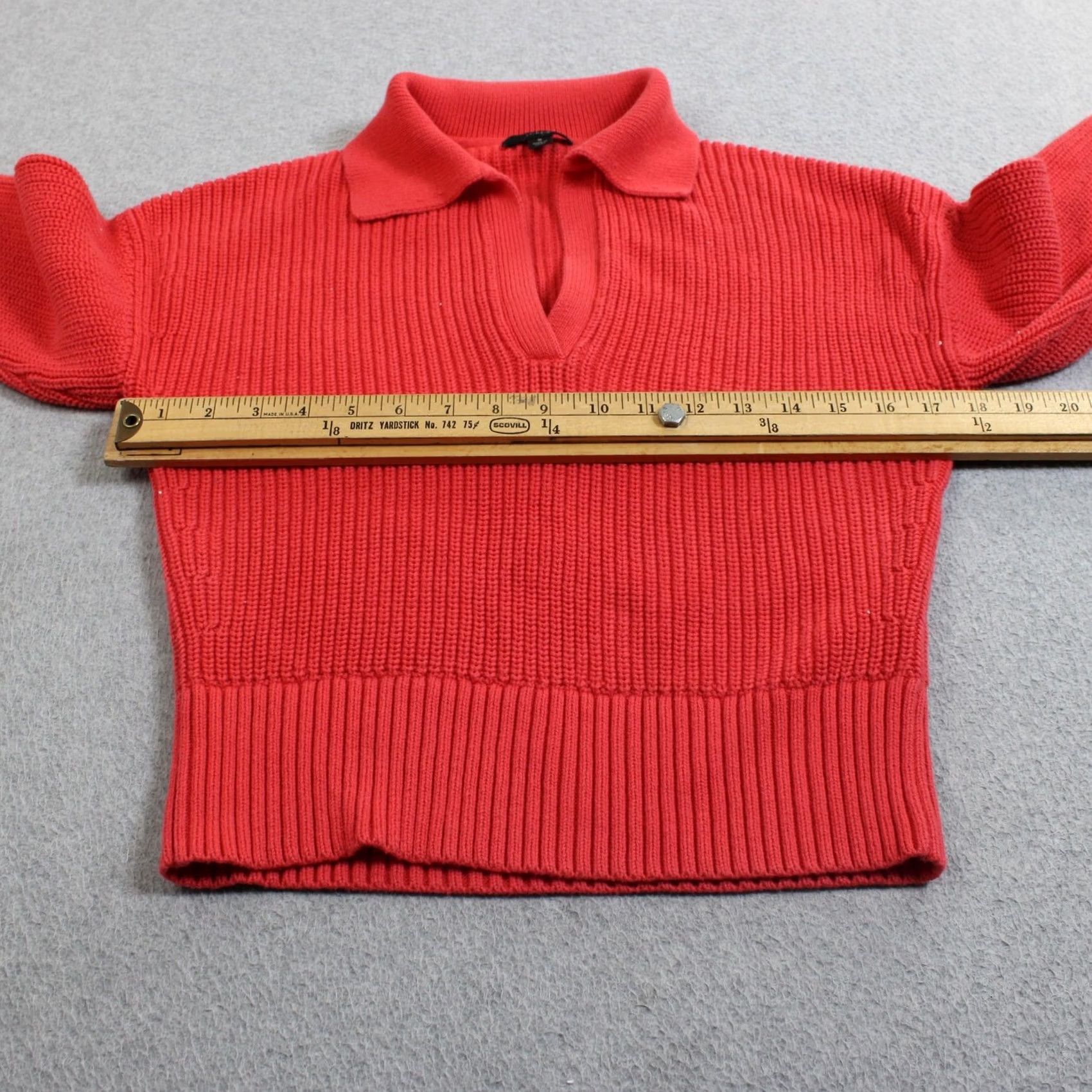 J.Crew J.CREW Womens Regular S Red Chunky Knit Pullover Sweater Size S / US 4 / IT 40 - 6 Thumbnail
