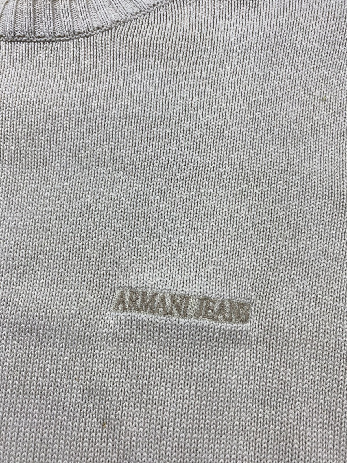 Armani Armani Jeans Mens White Sweater With Mini Logo Made in Italy Size US M / EU 48-50 / 2 - 4 Thumbnail