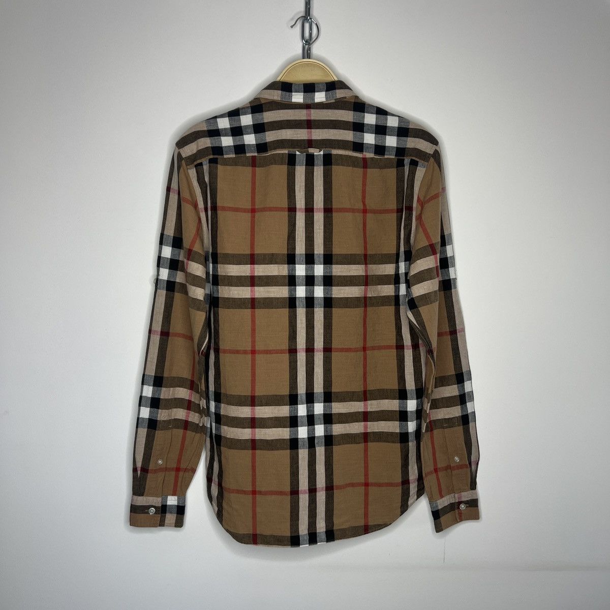 Burberry × Burberry Prorsum × Designer Burberry Nova Check Pattern Linen Shirt Brown Size US S / EU 44-46 / 1 - 9 Thumbnail
