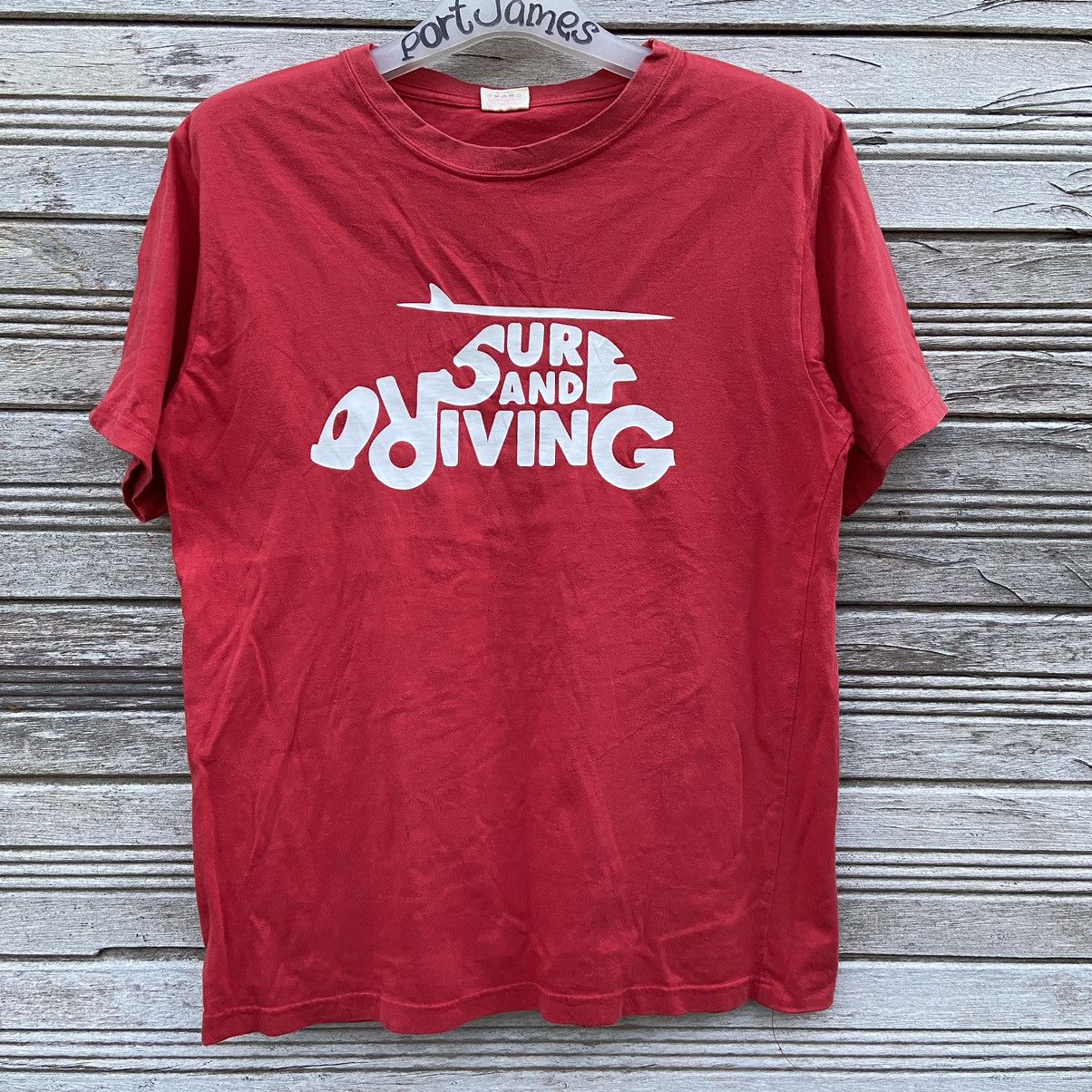 image of Vintage Big John Surf And Driving T-Shirt in Red, Men's (Size Medium)