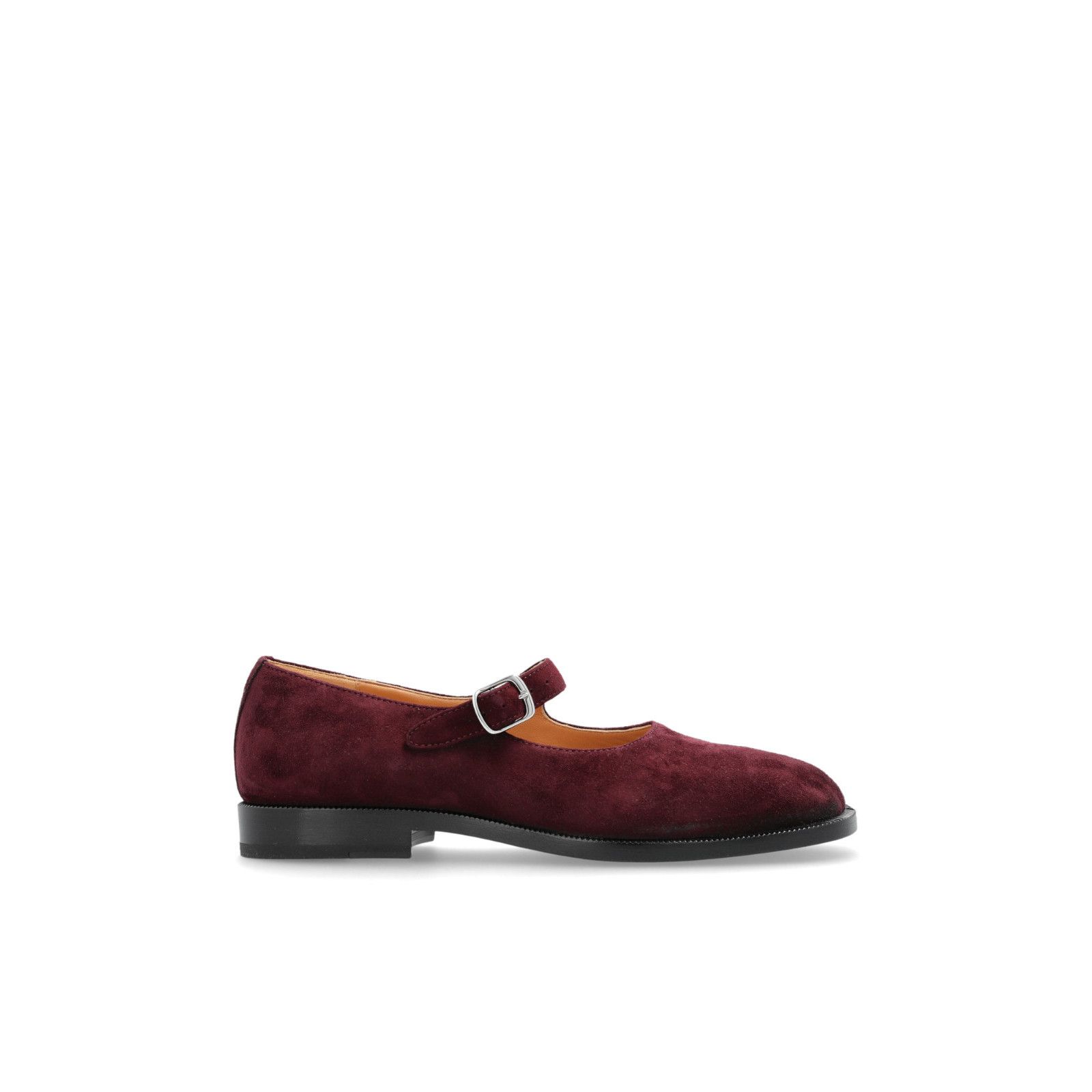 MAISON MARGIELA Tabi Cut Out Burgundy Velvet Ballerina Flats