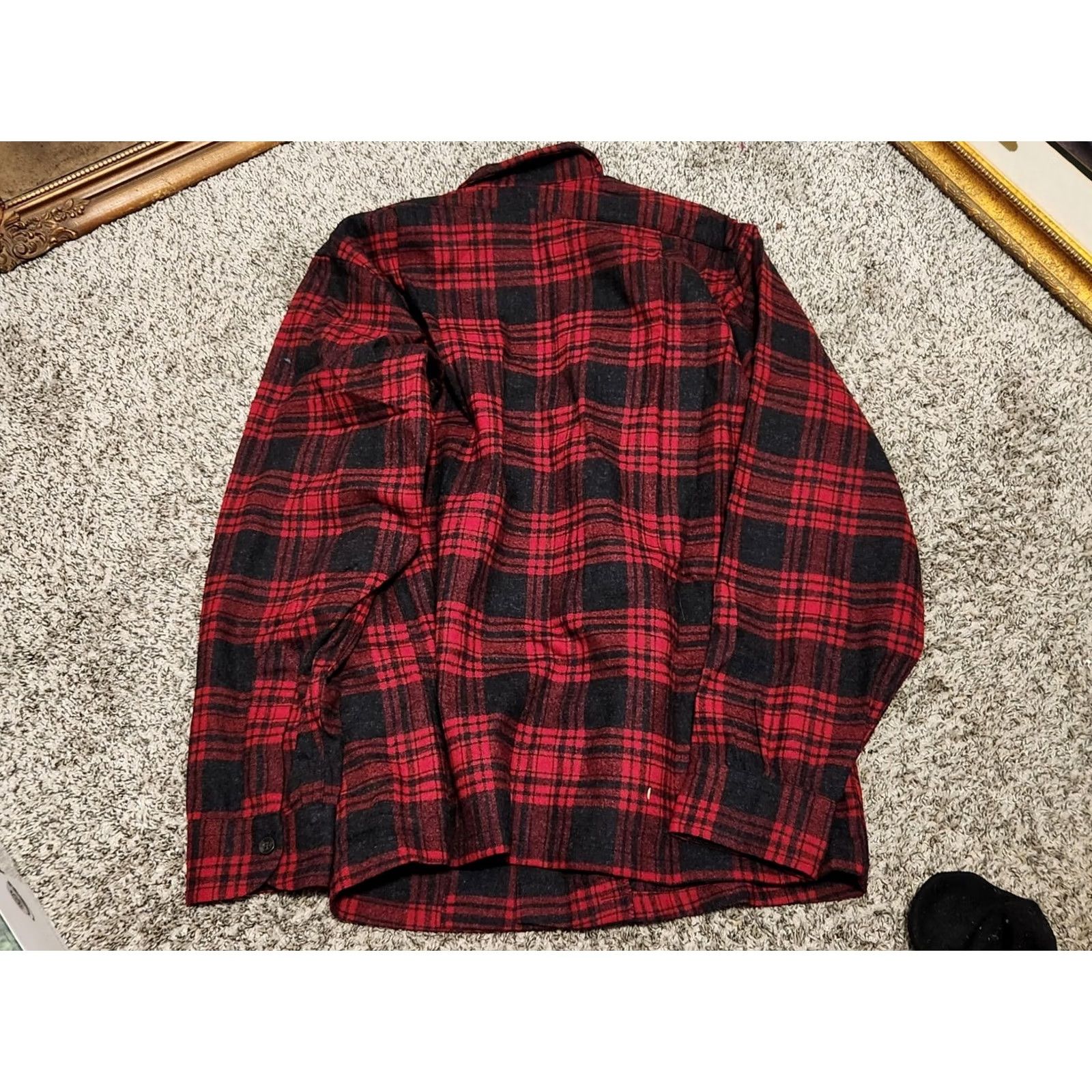Pendleton VINTAGE Pendleton Wool Flannel Plaid Shirt Mens M Red 1960s Button-Down Collar Pockets Size US M / EU 48-50 / 2 - 2 Thumbnail