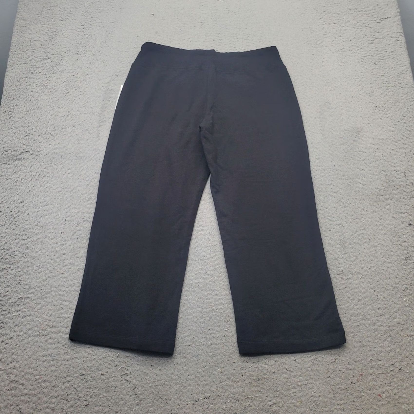 Vintage Hue Womens Medium Black Stretch High Waist Drawstring Straight Leg Pant Size 32" / US 10 / IT 46 - 2 Thumbnail