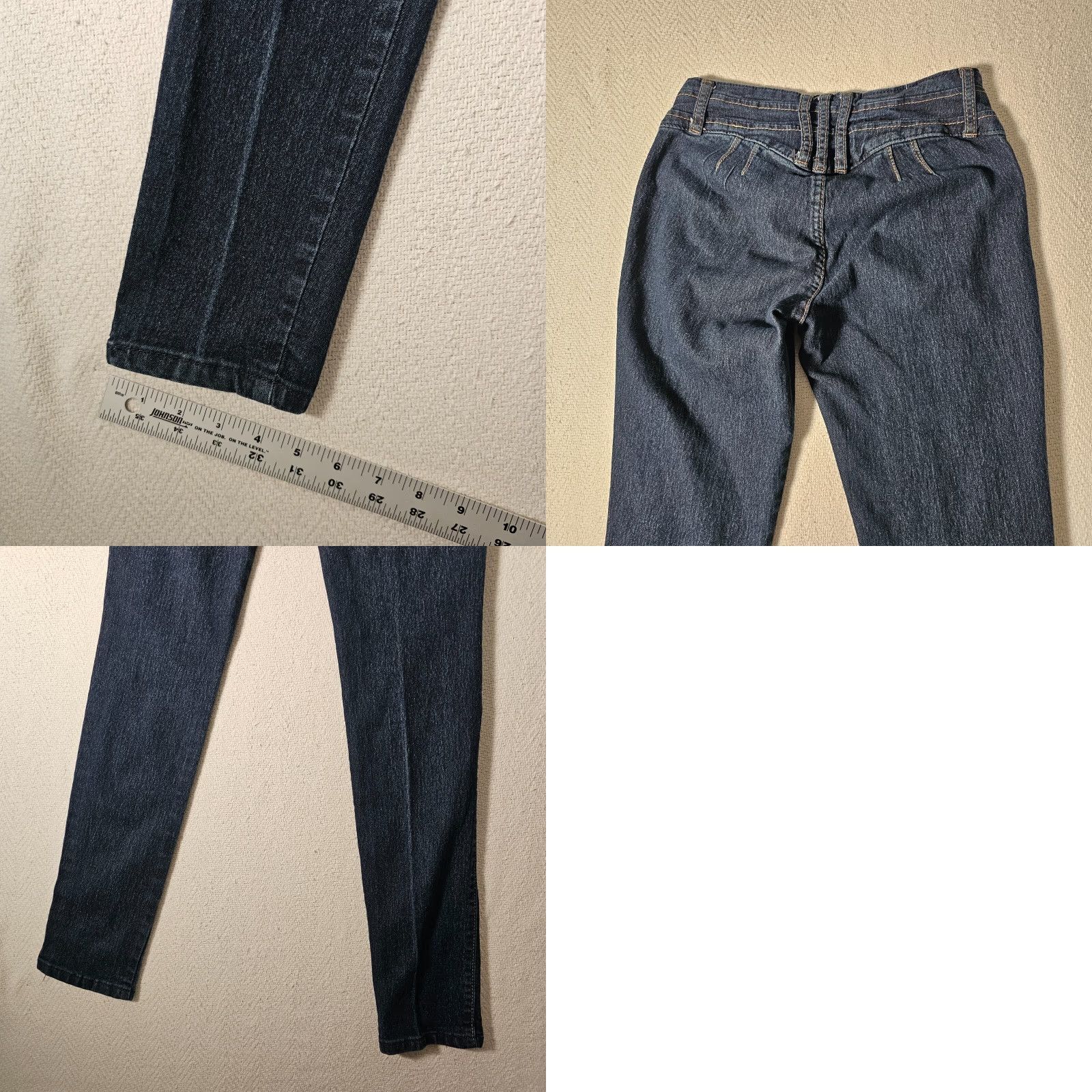 Denime Diamante Jeans Women's Jeans Skinny Dark Blue Wash Denim Jegging 3 Slim Stretch Size 34" / US 12 / IT 48 - 8 Thumbnail