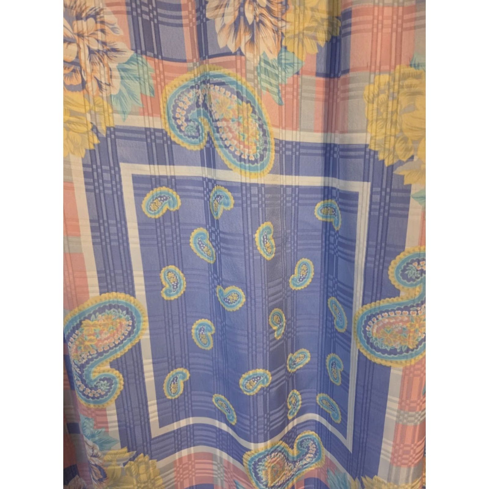 Vintage VINTAGE Skirt 16 Golden Girls 80s Silky Pastel Paisley Size 38" / US 16 / IT 52 - 2 Thumbnail